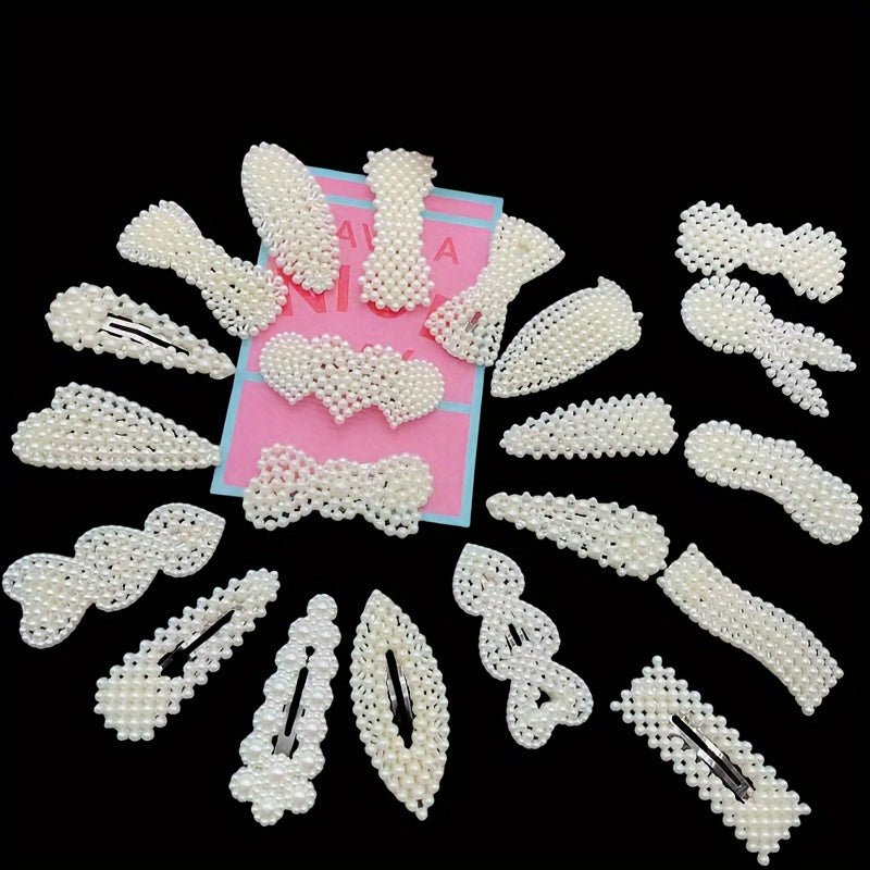 Wholesale French style pearl hairpins in mixed packs of 6pcs, 8pcs, or 10pcs for cute and simple Korean headdress styles.