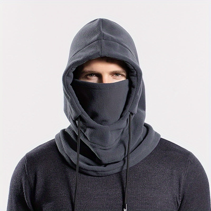 Stay warm and protected this winter with the Winter Fleece Balaclava. This windproof and cozy ski mask features a drawstring hood for outdoor activities and motorcycle riding.