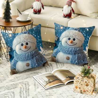 Santa Claus Christmas throw pillow cover with cute 2D digital print, made of polyester. Perfect for living room and bedroom sofas. Machine washable with zip closure. 45.01x45.01cm.