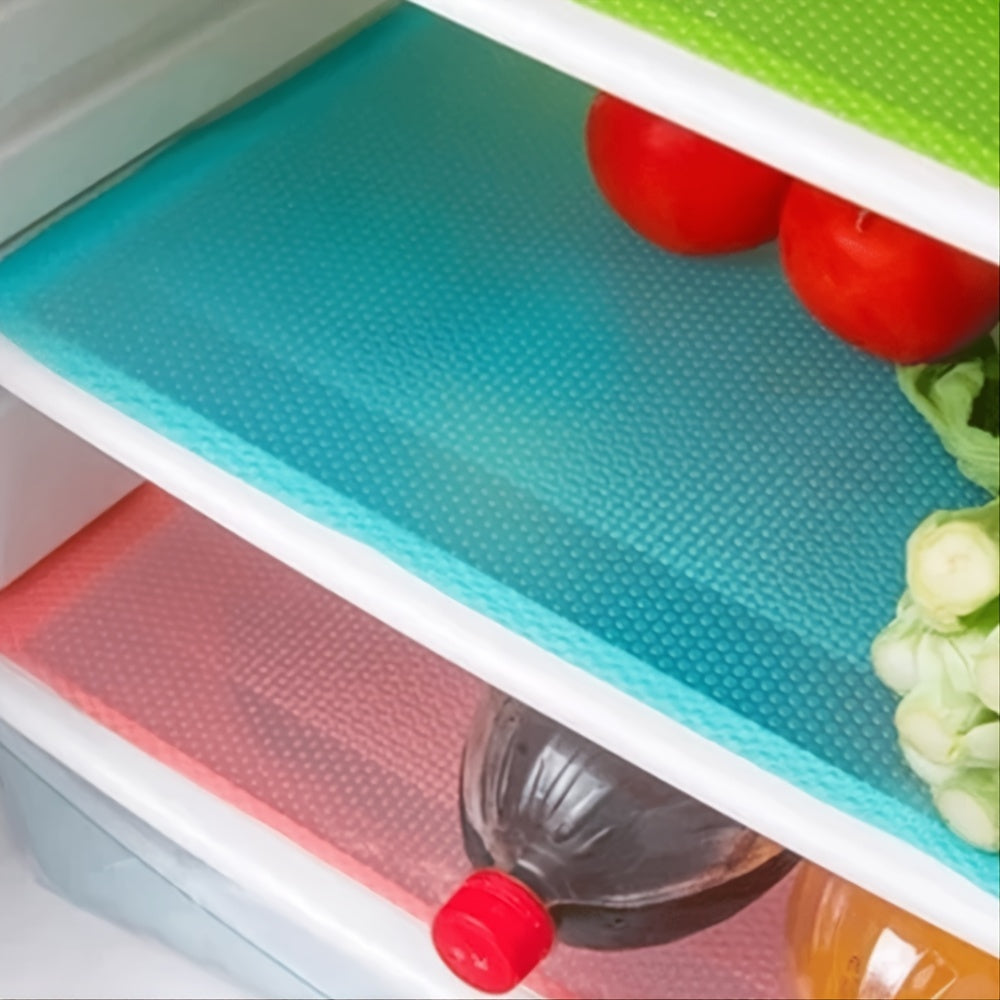 Refrigerator Liner Mats Pack of 1, 4, 8, 12, 16 - Washable, Waterproof, and Oilproof - Ideal for Shelves, Freezer Glass Shelf, Wire Shelving, Cupboard, and Cabinet Drawers