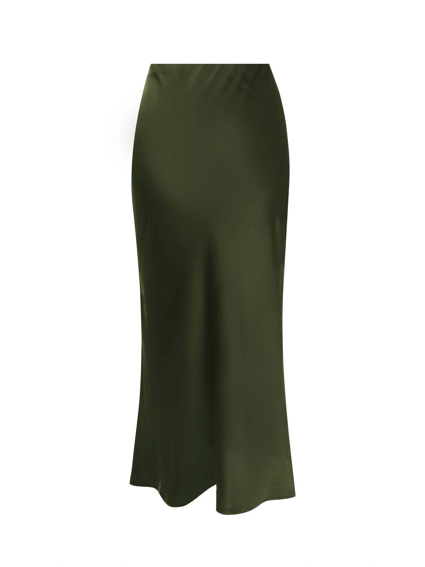 Elegant black high-waisted maxi skirt with A-line cut and smooth satin fabric, perfect for any occasion. Casual chic at its best.