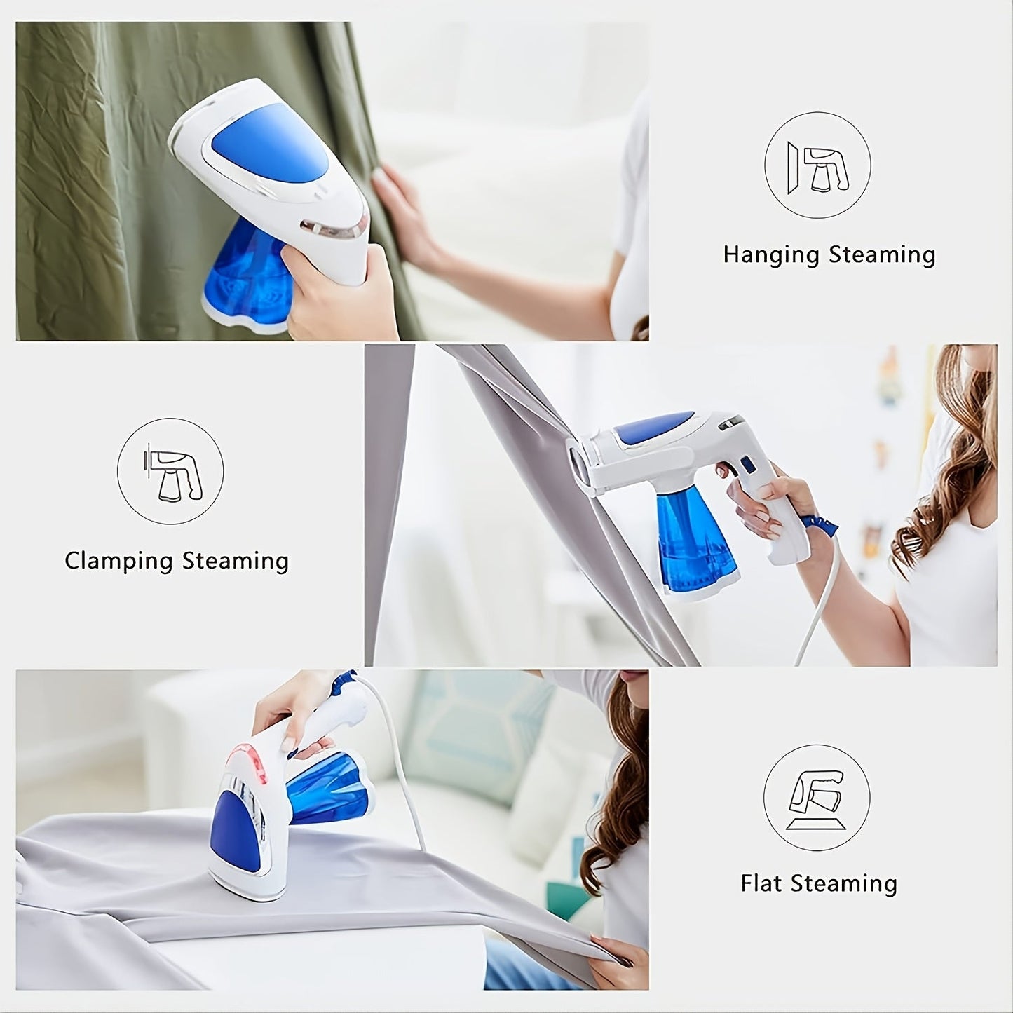 Portable Handheld Iron with 1600W Power - Features Foldable Design, Wet & Dry Steam Functionality and Extra Long Cable for Fast Wrinkle Removal | Perfect for Home and Travel