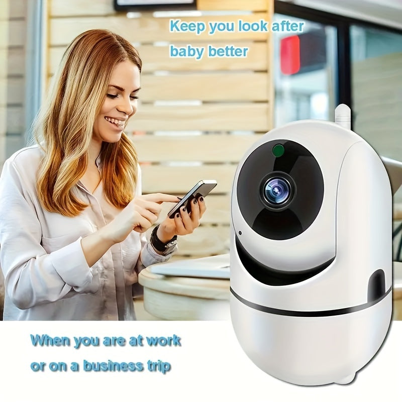 Wireless Wifi Security Camera with 2-Way Voice, Night Vision, and High Security - Perfect for Home Monitoring and Pet Watching. Memory Card Not Included.