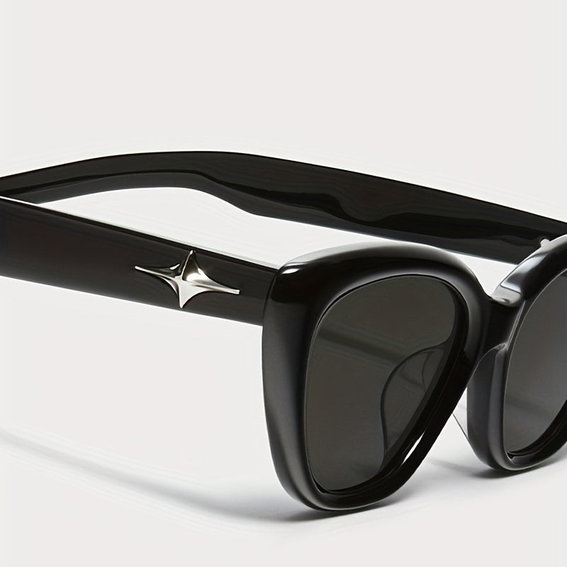 Y2K Cat Eye Fashion Glasses with Star Punk Design for Hiking & Beach Party Club, Casual Eyewear.