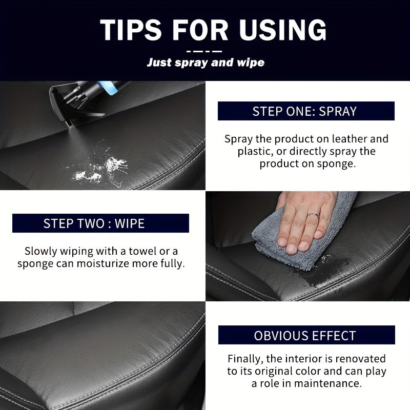 1pc JB-XPCS Car Interior Coating for plastic & faux leather restoration, delays oxidation and fading, with upholstery care.