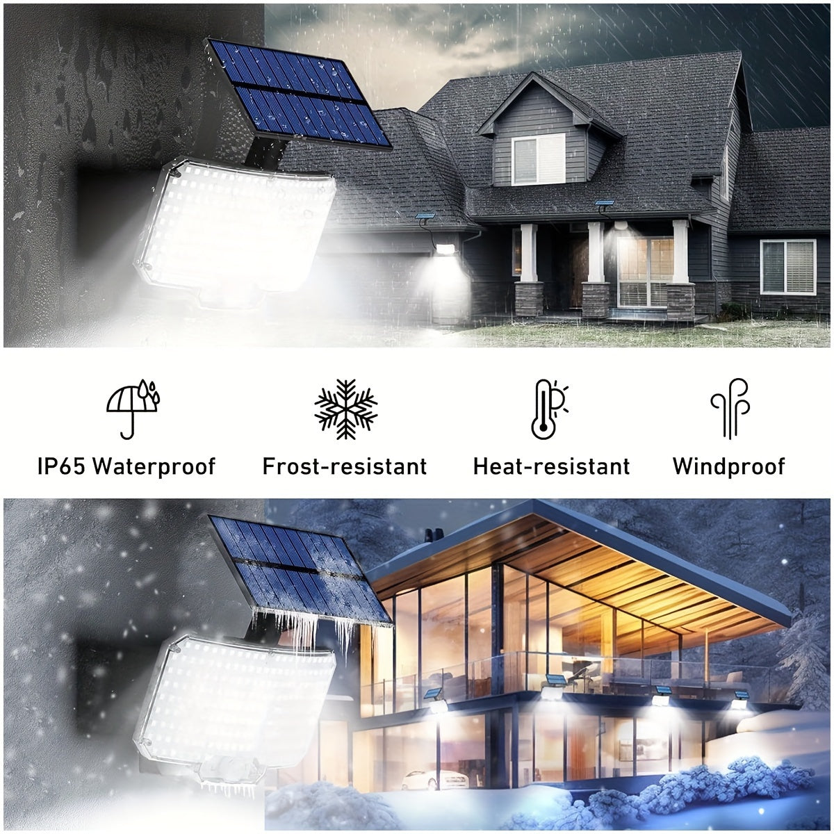 1-piece 234 LED Solar Light with 3 modes and motion sensor is a security light for outdoor spaces.