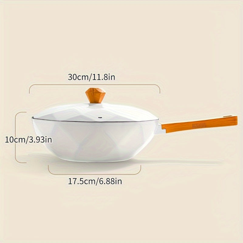 Non-stick octagonal pot suitable for induction cookers and gas stoves, ideal for home cooking and stir-frying.