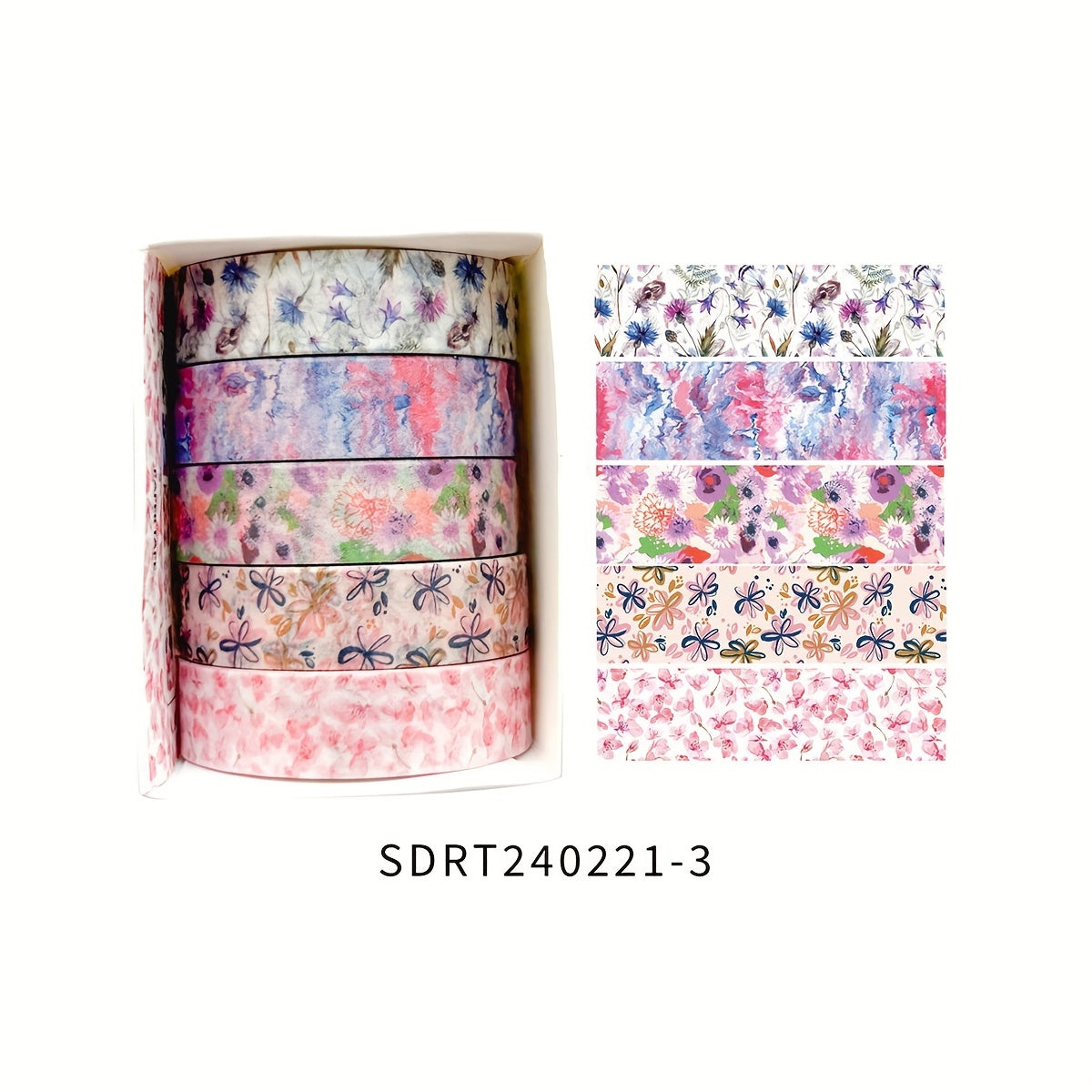 5 Rolls of Plant Series Washi Tape Stickers for Diaries, Handbooks, Photo Albums, Schedules, and Party Decorations