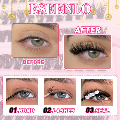 200pcs of natural look individual eyelashes in wispy cluster style, 8-16mm length, available in 30, 40, or 80D curl. Beginner-friendly and reusable for DIY fluffy extensions.