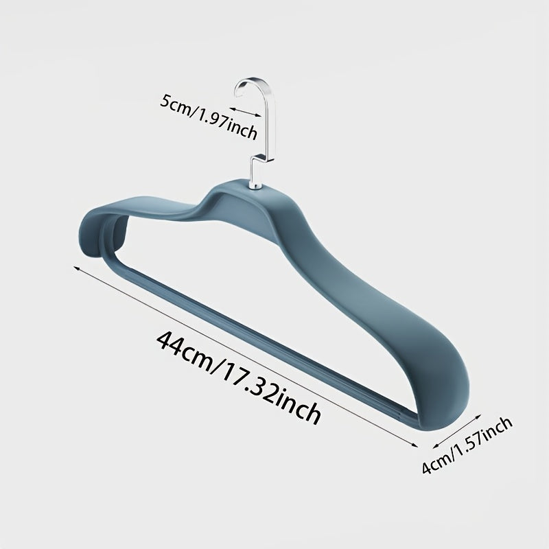 5 Heavy Duty Clothes Hangers in Gray/White/Blue for Home Organization - Wrinkle & Shoulder Resistant, Sturdy Coat Racks - Washable & Rust-Proof. Suitable for Corner, Bedroom, Bathroom and