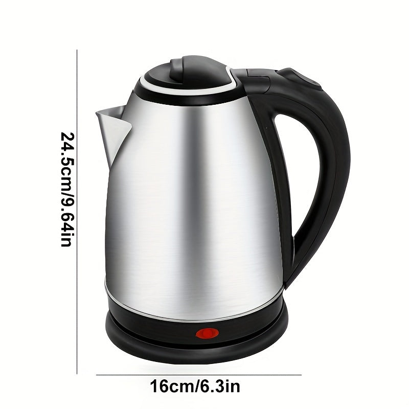 The PANCERKA Electric Kettle 1.8L is a powerful 1500W tea boiler that rapidly heats water using stainless steel construction. Designed with a cool touch handle, this kettle includes safety features such as auto shut-off and boil-dry protection. It also