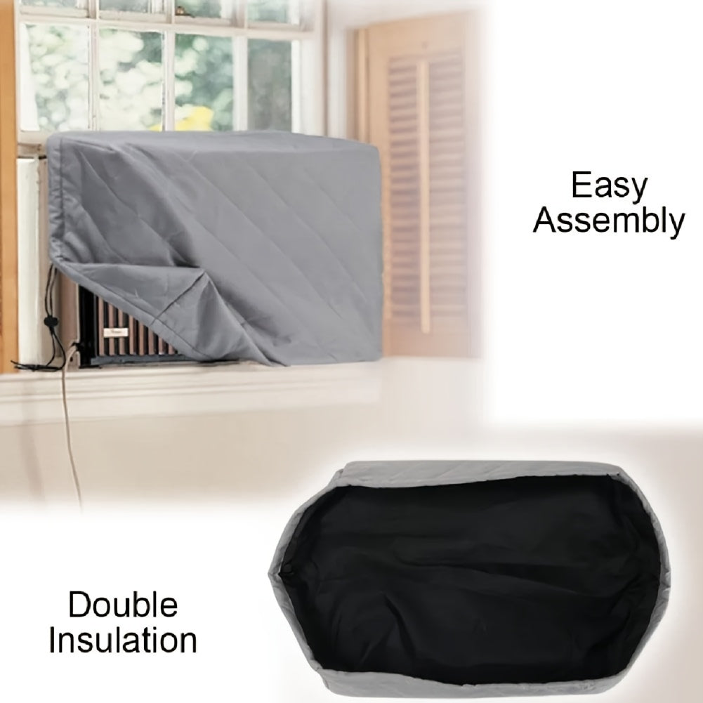 Indoor Air Conditioner Cover with Double Insulation and Elastic Drawstring - Suitable for Different Sizes, Does Not Require Power