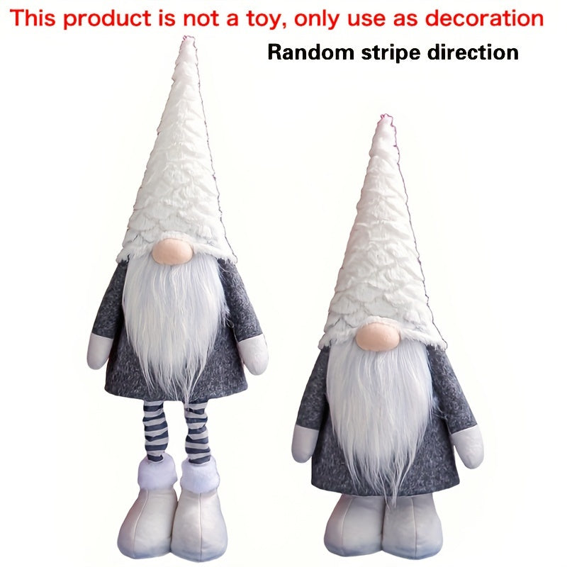 1pc Christmas decorations: Faceless elderly man telescopic plush doll for Christmas parties.