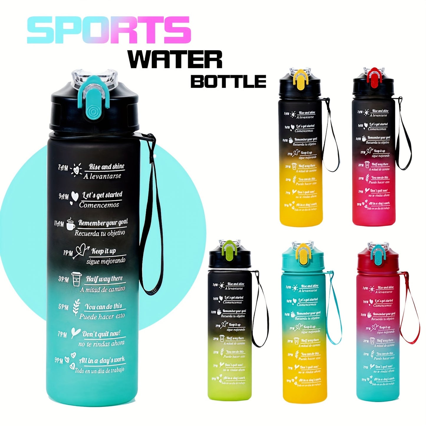 Durable, leak-proof sports water bottle ideal for outdoor activities and fitness, available in 28oz and 10.5oz sizes.