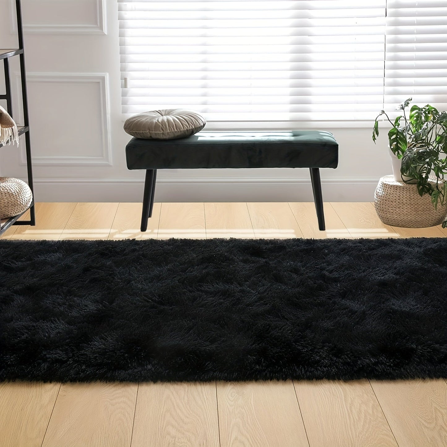 The Soft and Cozy Shaggy Carpet is ideal for the living room, bedroom, and hallway. It comes in a variety of colors and is simple to maintain with dry cleaning. With its rectangular shape, it can be used in multiple areas of the home. Constructed from