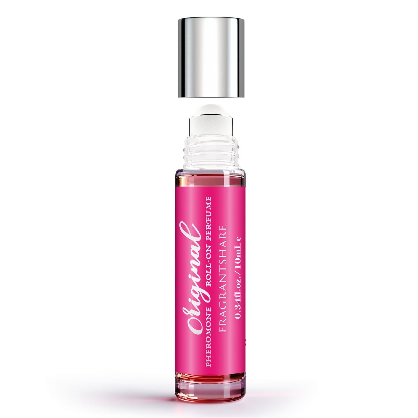 Pheromone cologne for women in a 0.34fl.oz roll-on, long-lasting confident scent, alcohol-based with floral fragrance, perfect for travel or gifts.