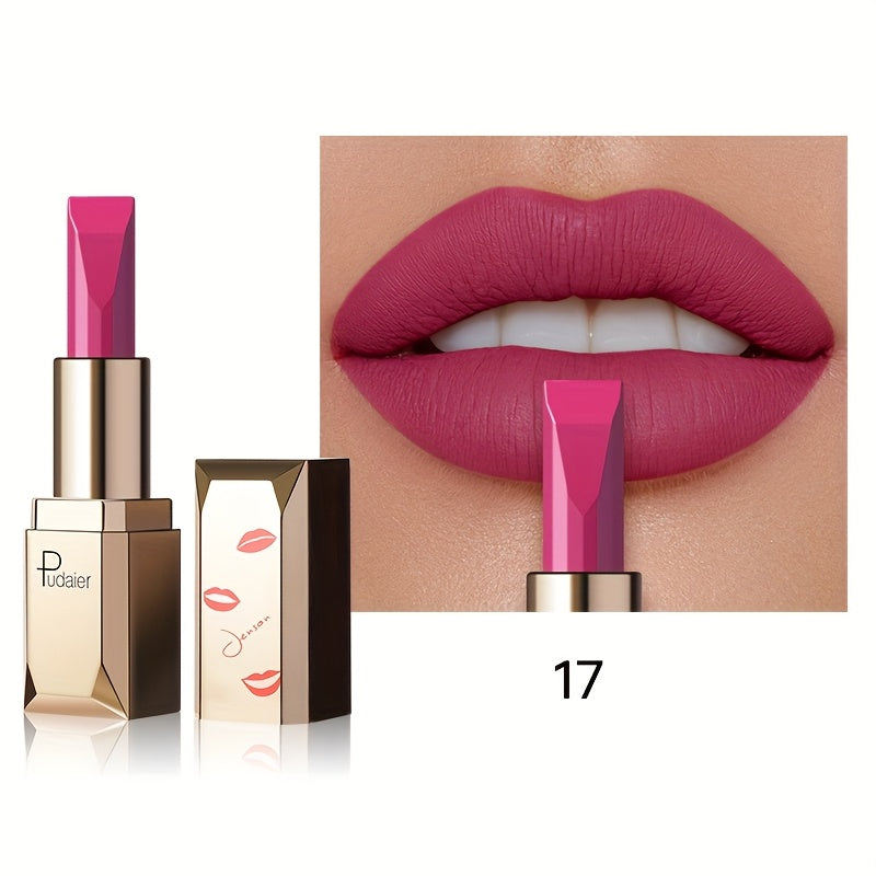 26-color Pudaier Velvet Matte Lipstick - Long-lasting, Waterproof, Highly Colorful - Perfect Valentine's Day Gift.