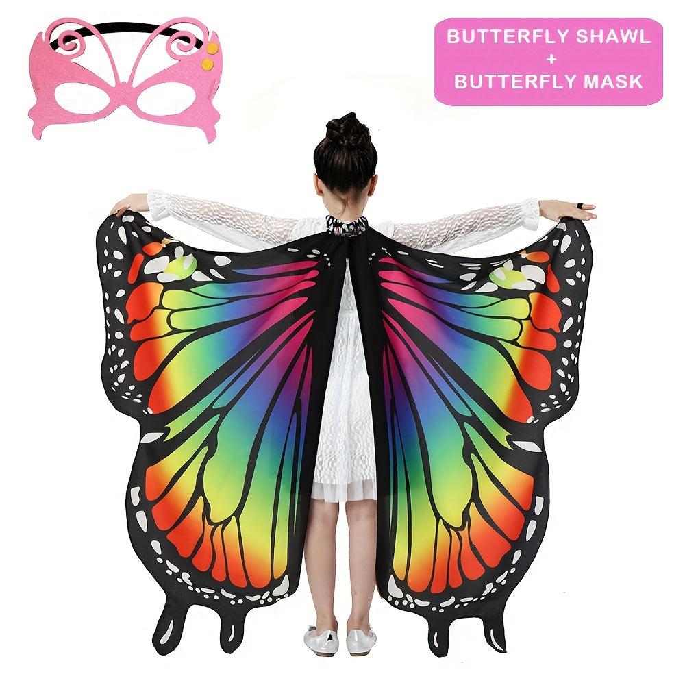 GDBY Butterfly Wings Costume Set for Girls - Party Animal Themed Princess Dress Up Accessories with Black Headband, Made of Machine Washable Polyester and Spandex, Non-Feathered Butterfly Wings Perfect for Birthday Parties and Halloween Costumes