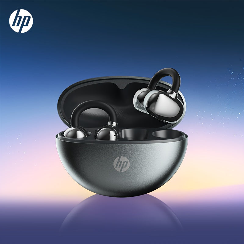 HP FreeClip Wireless Earbuds with active noise cancellation, touch control volume, type-C charging, condenser mic, and USB rechargeable lithium polymer battery compatible with cellphones