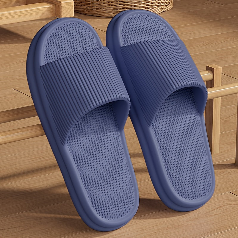 Comfortable size 48-49 summer slides in classic black, perfect for indoor/outdoor use. Made of non-slip, quick-dry EVA material. Great for beach and home relaxation.