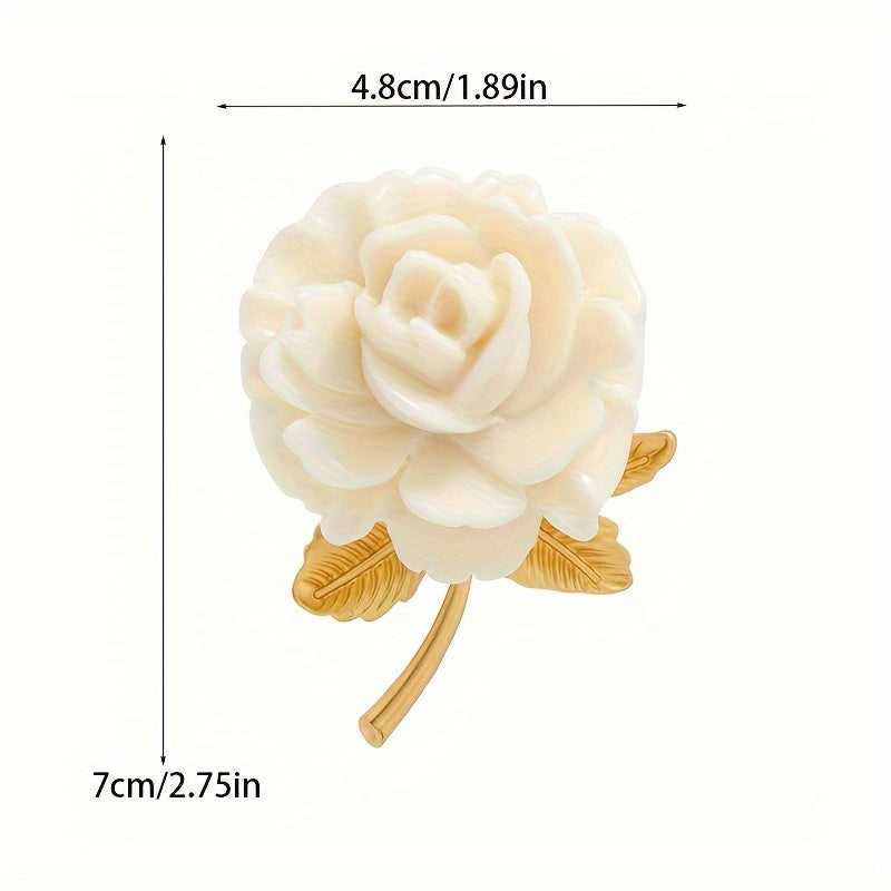 Stylish Resin Rose Brooch Pin - Retro-Chic Floral Fashion Accessory for Clothing, Perfect for Weddings, Bridesmaids, or Christmas Presents