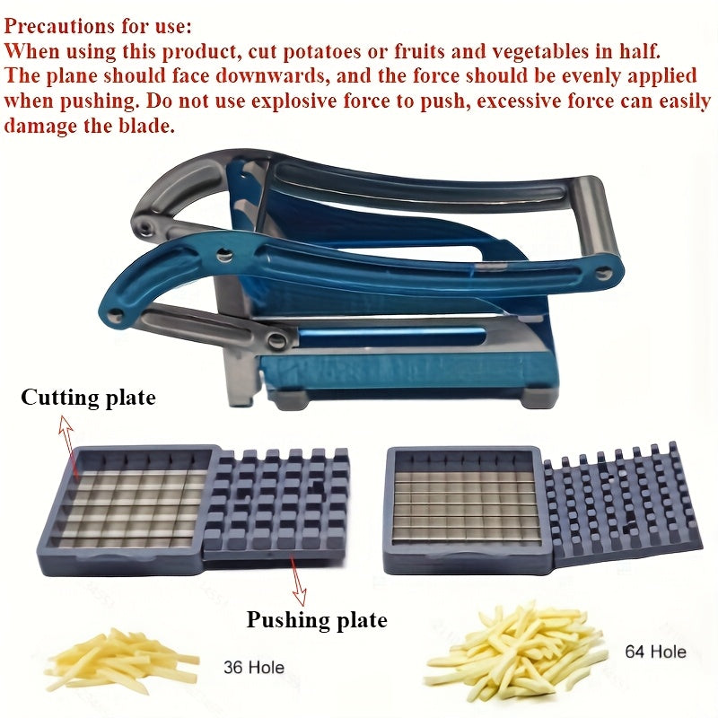 Professional grade Stainless Steel French Fry Cutter - Durable and strong Potato Slicer for commercial use with secure suction feet - Effortlessly slice vegetables like Potatoes, Carrots, Cucumbers, Onions, and more - A must-have kitchen tool for home