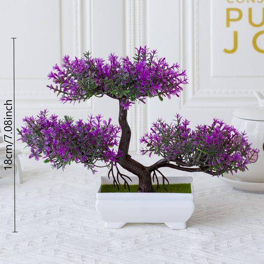 Small plastic bonsai for wholesale with a realistic look, perfect for home decoration.