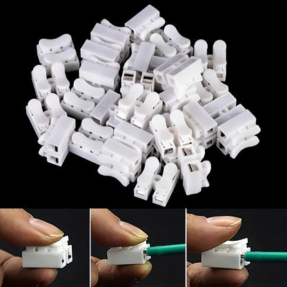 20/50 Quick Splice Wire Connectors - Easy, Safe & Insulated for Electrical Projects, White.