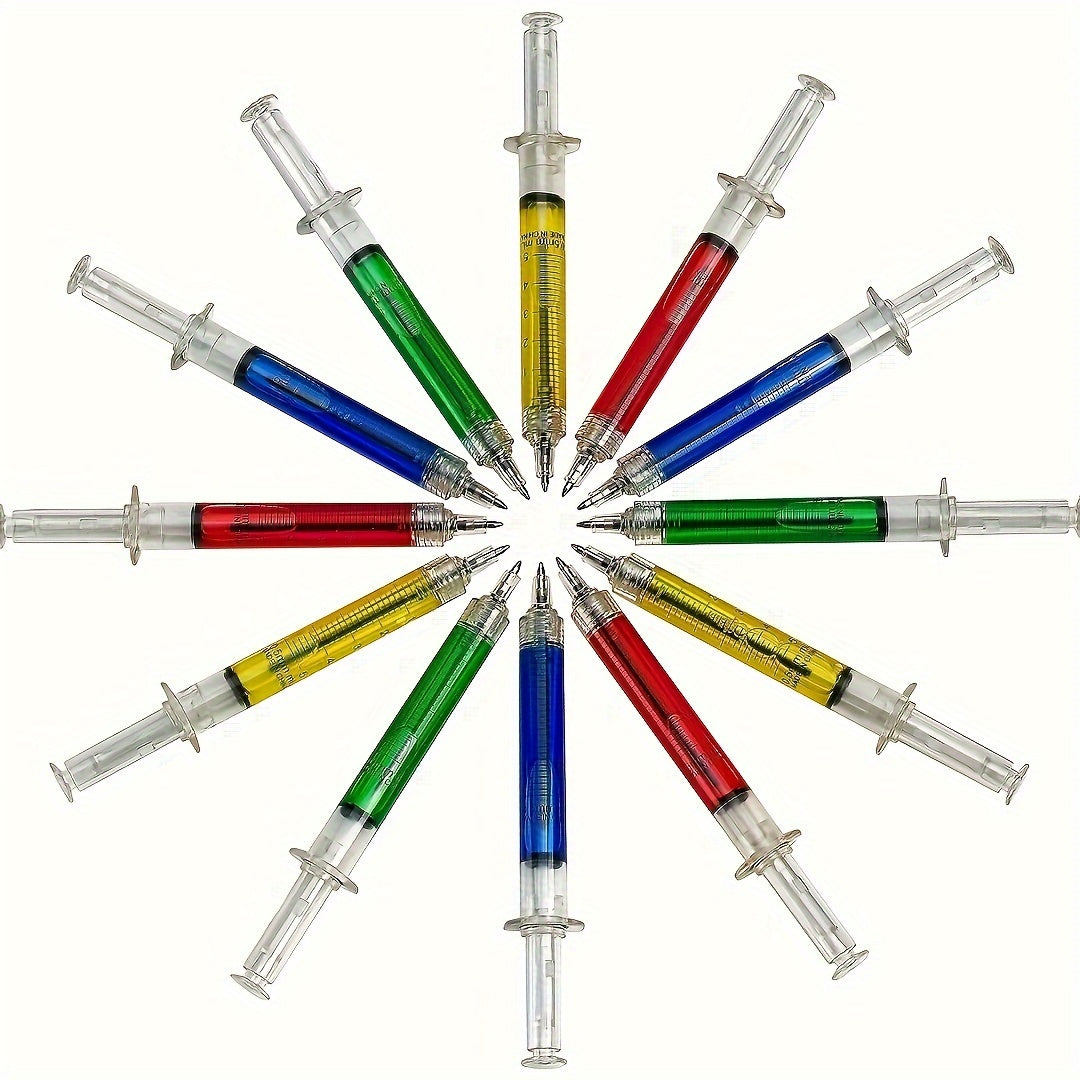 12 or 8 Creative Syringe Design Ballpoint Pens