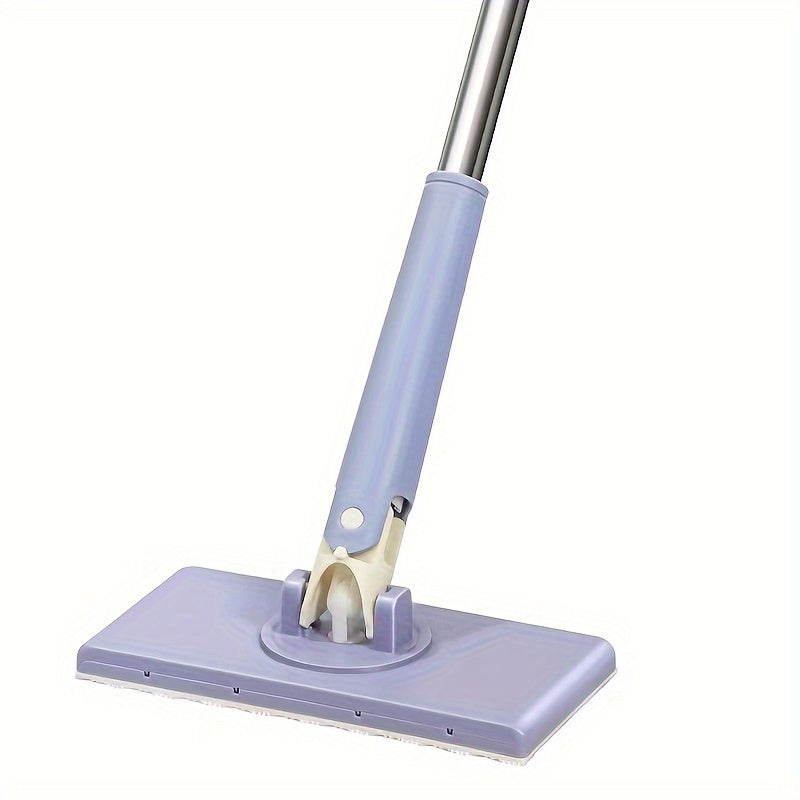 Get your hands on the 1pc Versatile Flat Mop with Automatic Clip for easy cleaning in Kitchens, Bathrooms, Living Rooms, and more. Comes with multiple pads for dusting and glass wiping.