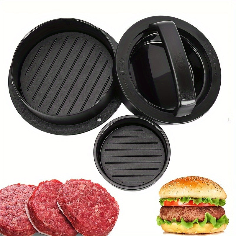 Create your own perfect burgers with the convenient and easy-to-clean Non-Stick Plastic Burger Press Patty Maker Mold. Ideal for shaping meat, beef, cheese, veggies, and more, this mold makes crafting delicious hamburgers and cheeseburgers a breeze.