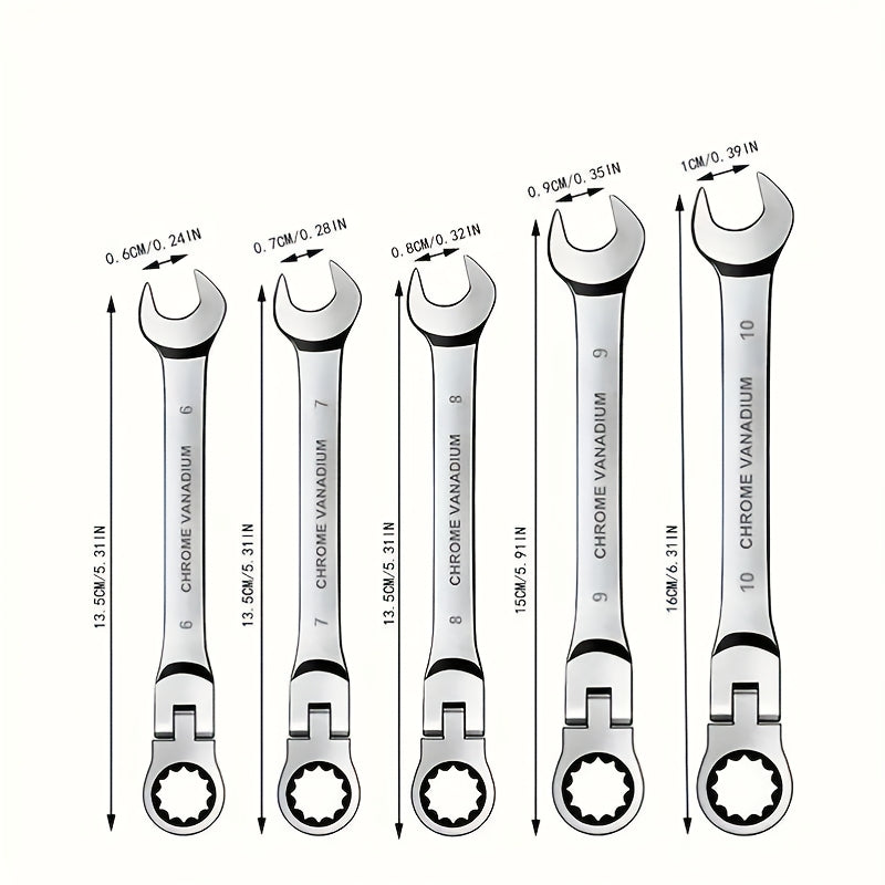 72 Teeth Flexible Head Ratchet Wrench Set with Swivel Design for Cars, Bikes, and Home Maintenance. Durable metal tools for auto and home repair essentials.