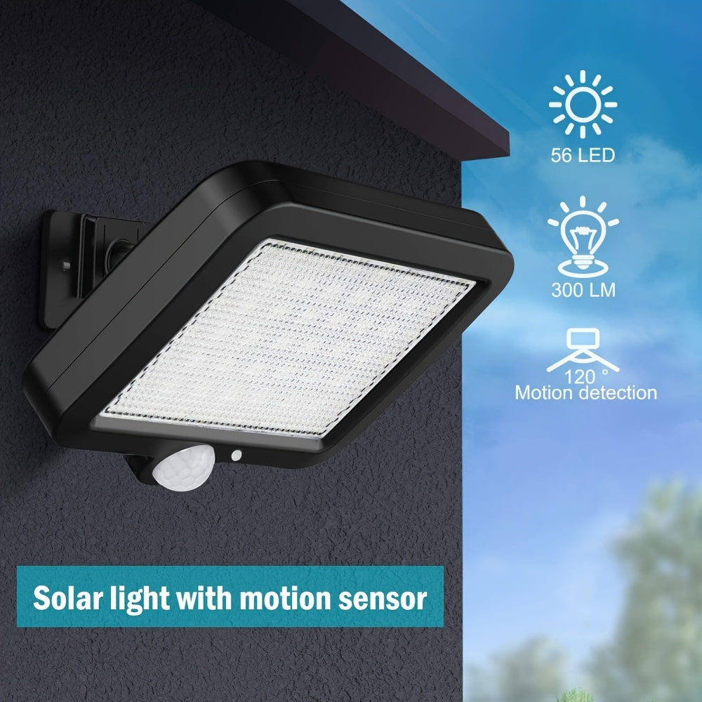 1-2pcs 56LED Solar Wall Light with Motion Sensor, 3 Modes, for Outdoor Use