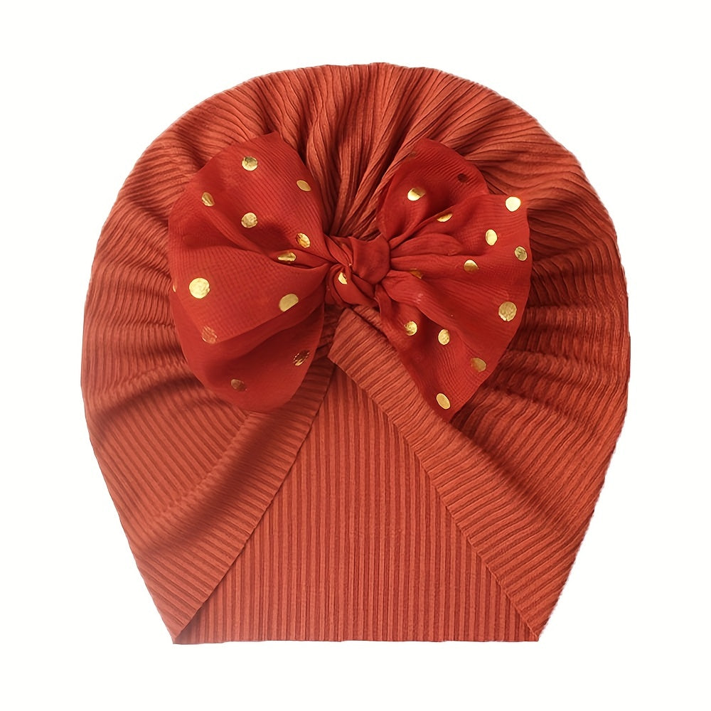 Baby bow headband with threaded thin girl hat