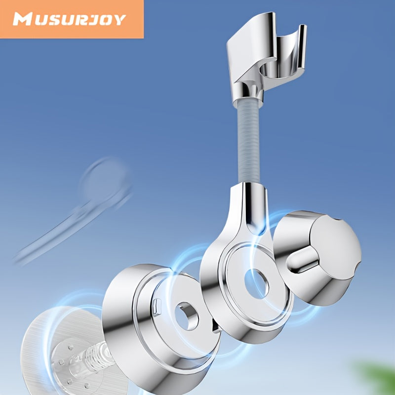 Musurjoy Bathroom Shower Head Holder - Adjustable wall-mounted base, no hole design. Ideal gift for New Year's or Valentine's Day.