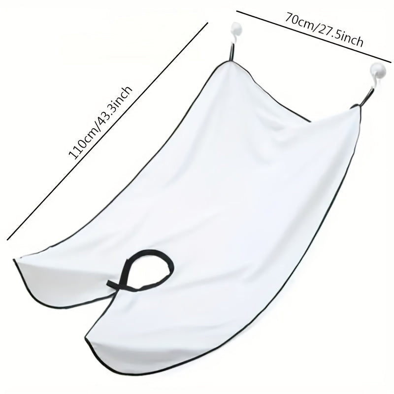 The Men's Grooming Apron is perfect for beard trimming, professional haircutting, and shaving. Made from durable and easy-to-clean polyester non-woven fabric, it is chemical-free and ideal for home bathroom beauty routines. This apron is suitable for