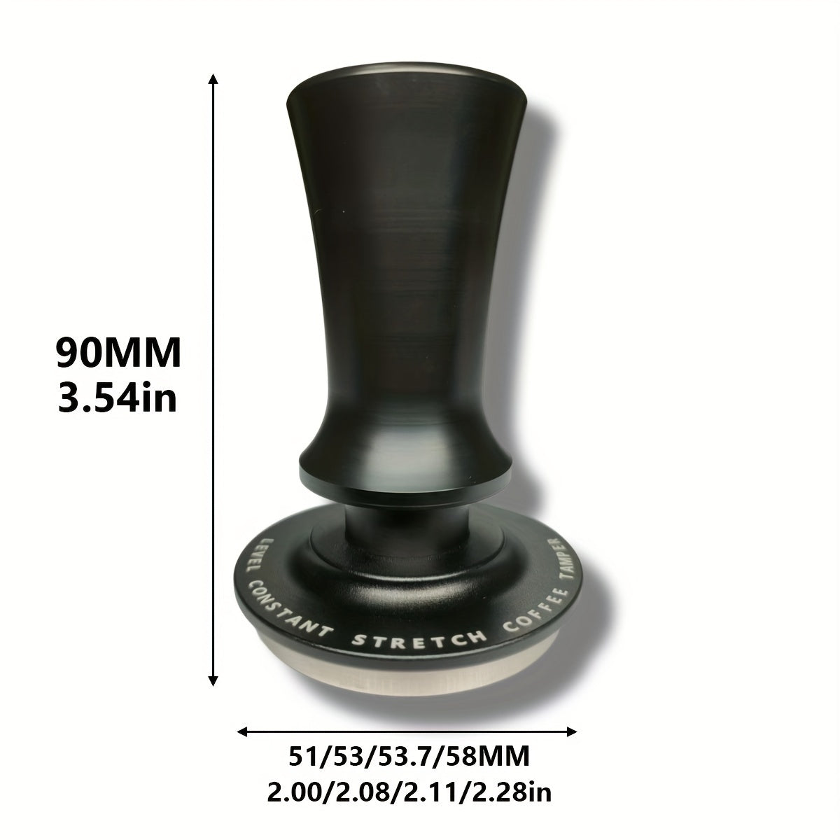 High-Quality Stainless Steel Espresso Tamper featuring Calibrated Spring - Available in 51/53/53.7/58mm Sizes, Long-lasting Carbon Brazed Coffee Tamper with Ripple Base for Even Ground Distribution, Essential Espresso Accessory