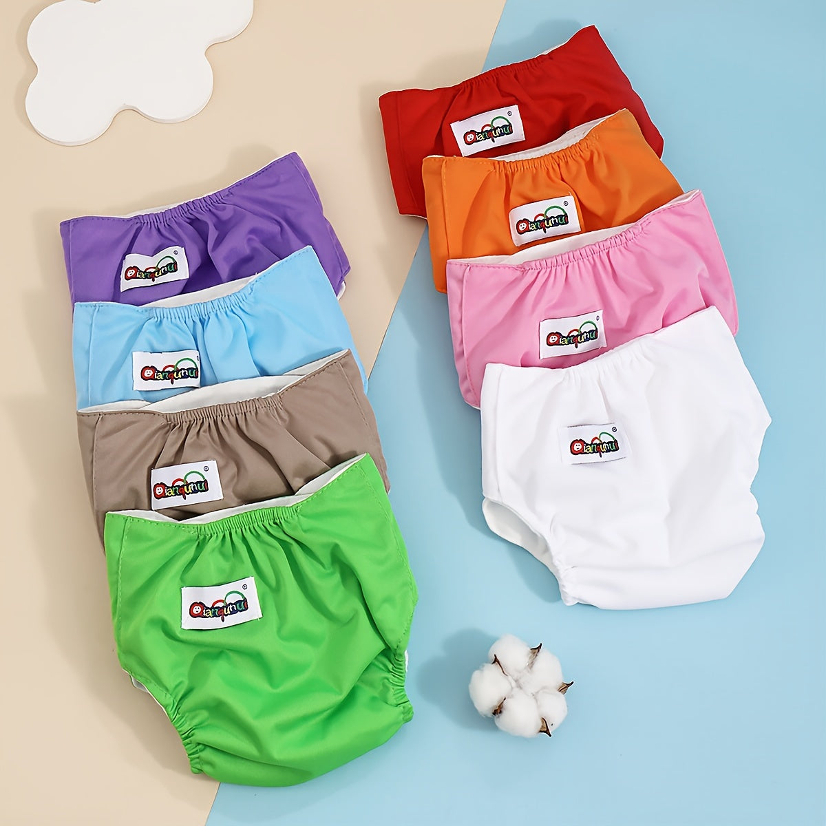 Set of 3 Adjustable Solid Color Waterproof Training Diapers for Kids - Comfortable Cloth Pull-Up Pants for Toddlers