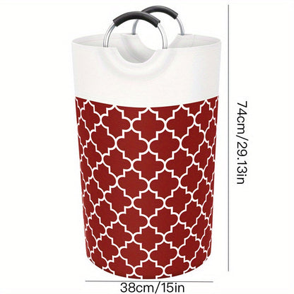 Large collapsible laundry hamper with easy carry handles, perfect for laundry, bedroom, dorm, clothes, towels, and toys. This freestanding clothes hamper comes in a stylish clover black design.