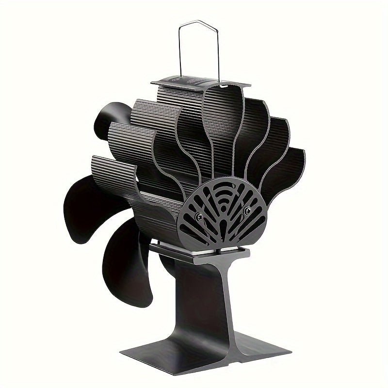 Efficient Heat Circulation in Wood Burning Fireplaces with our Quiet 6-Blade Stove Fan - Powered by Heat