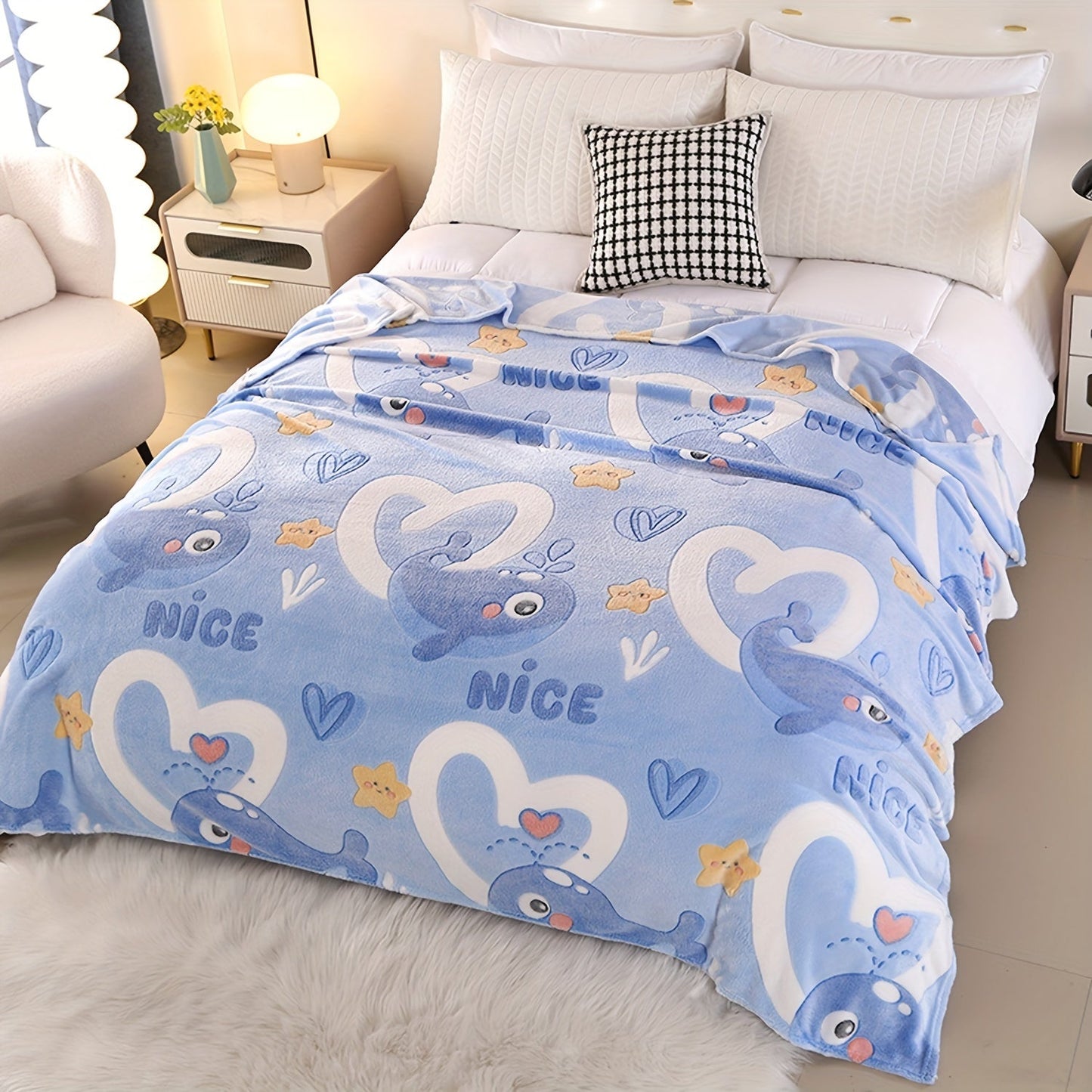 Cartoon Print Blanket - Stay Cozy All Year Round!

Stay warm and stylish with our Cartoon Print Blanket. Made from soft and cozy flannel material, this blanket is perfect for snuggling up on the couch, in bed, or while traveling. Its vibrant cartoon