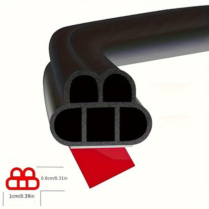 Universal Car Door Seal Strip, Thickened for Noise Reduction, Waterproof Automotive Weather Stripping, Rubber Edge Guard for Soundproofing and Shock Absorption, Suitable for all vehicles.