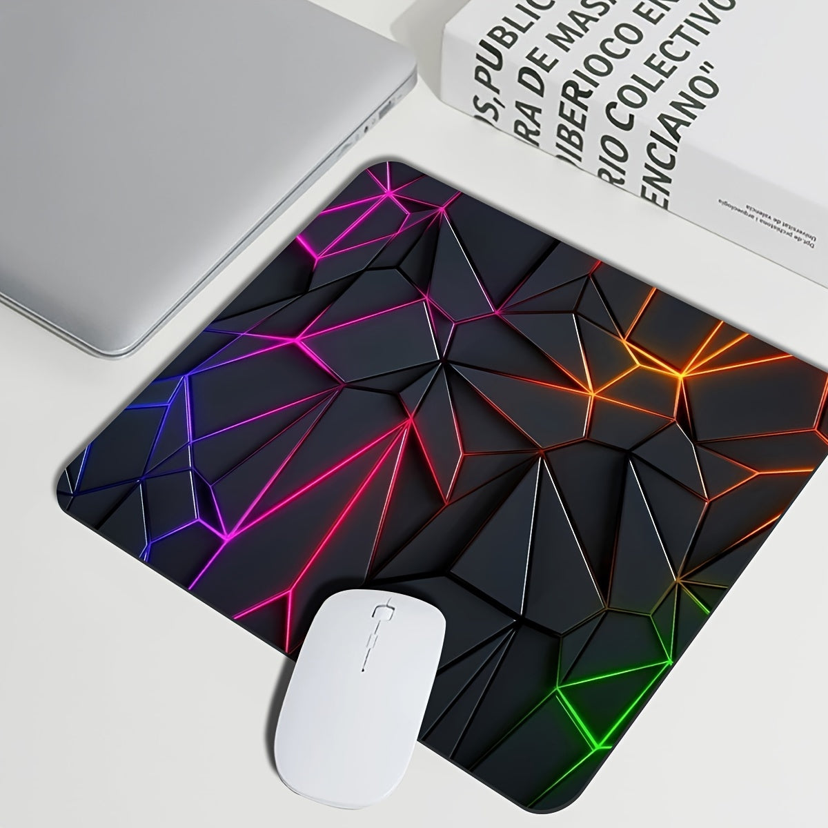 Durable, large, stylish geometric mouse pad for computers and laptops - waterproof, non-slip, perfect for gamers or office use.