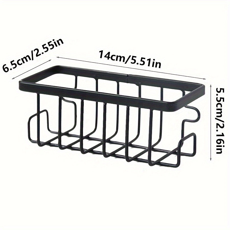 Wall-Mounted Kitchen Organizer for Sponge, Cloth, and Towel Storage - Space-Saving Design with Drainage System, Easy No-Drill Installation, Made of Durable Plastic - Perfect for Keeping Sponges, Brushes, and Towels Organized