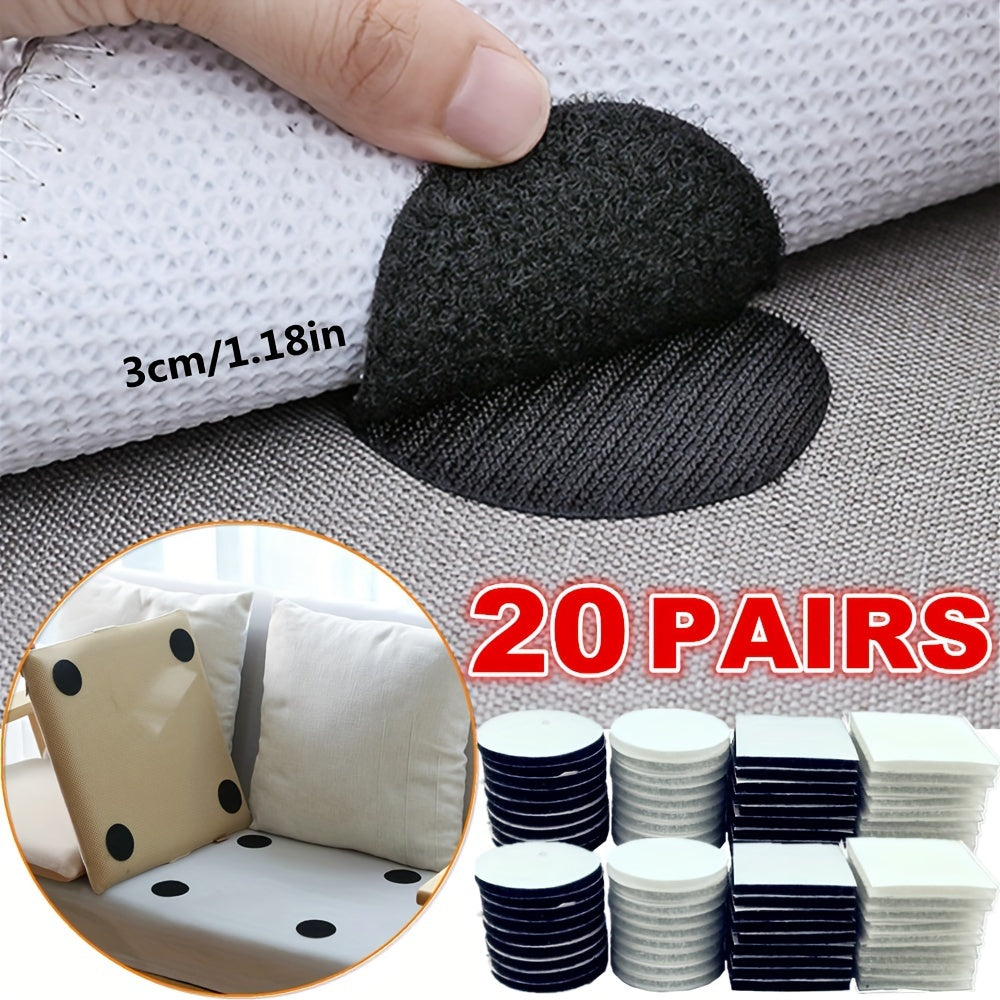 Top Pick: Keep Your Carpets, Sofas, and Sheets Secure with 20 Pairs (40pcs) of 30mm Anti-Curling Carpet Tape Rug Grippers for Flat Corners.