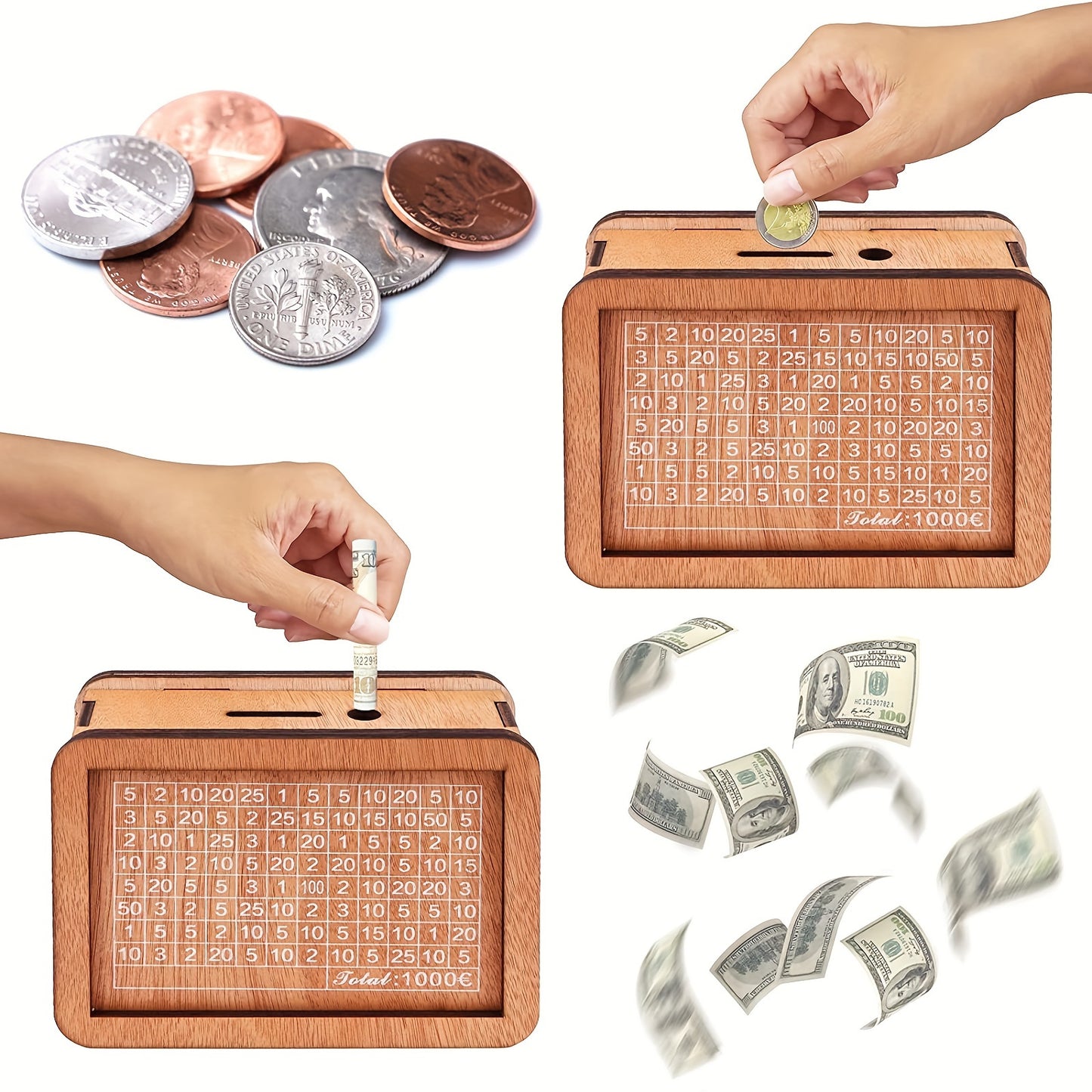 Money Penny Wooden Craft Bank for Savings Education