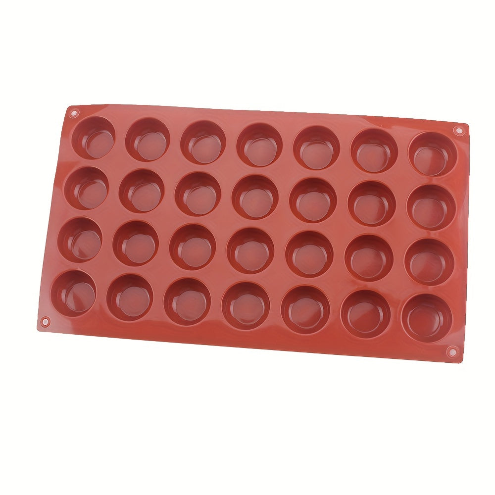 French Dessert Silicone Mold with 28 Holes for DIY Baking and Soap Making, Perfect for Chocolate, Candy, Small Cakes, and Drop Glue Mold