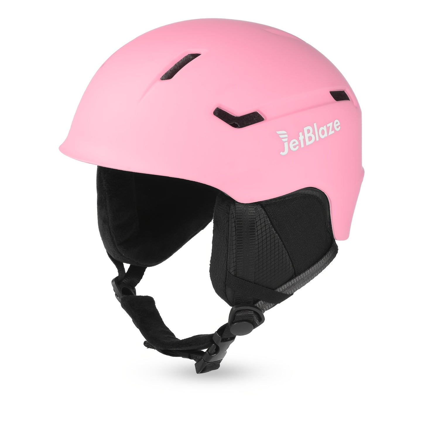 JetBlaze ski helmet with adjustable fit, shock-absorbing shell, and removable ear pads.