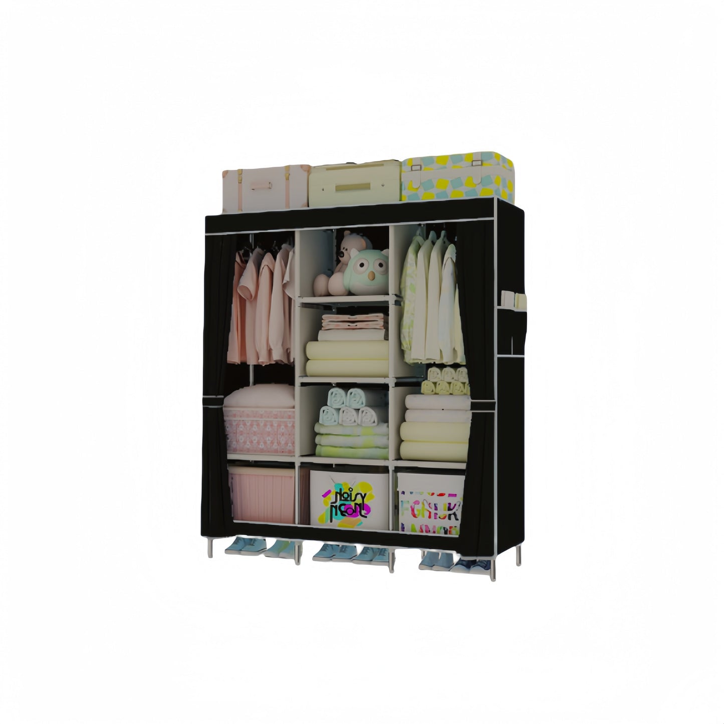 Easily Assembleable Portable Wardrobe Organizer Made of Durable Non-Woven Fabric, Comes in Various Colors, Extra Strong and Sturdy.