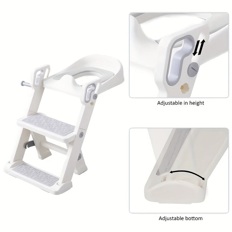 This 2-in-1 Children's Toilet Training Seat can also be used as a Foldable Step Toilet and Footstool for the home.